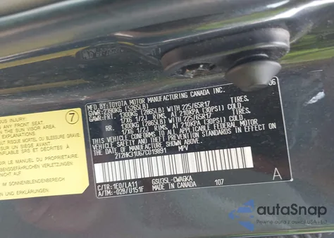 2007 Lexus Rx 350 z USA, uszkodzony, nr VIN 2T2HK31U67C019891